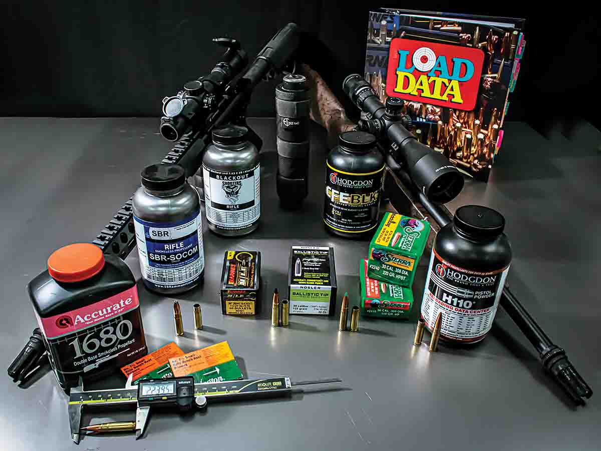 Powders that were ideal in burn rate for the .300 Blackout were selected for all testing, along with components that were proven performers in previous testing.